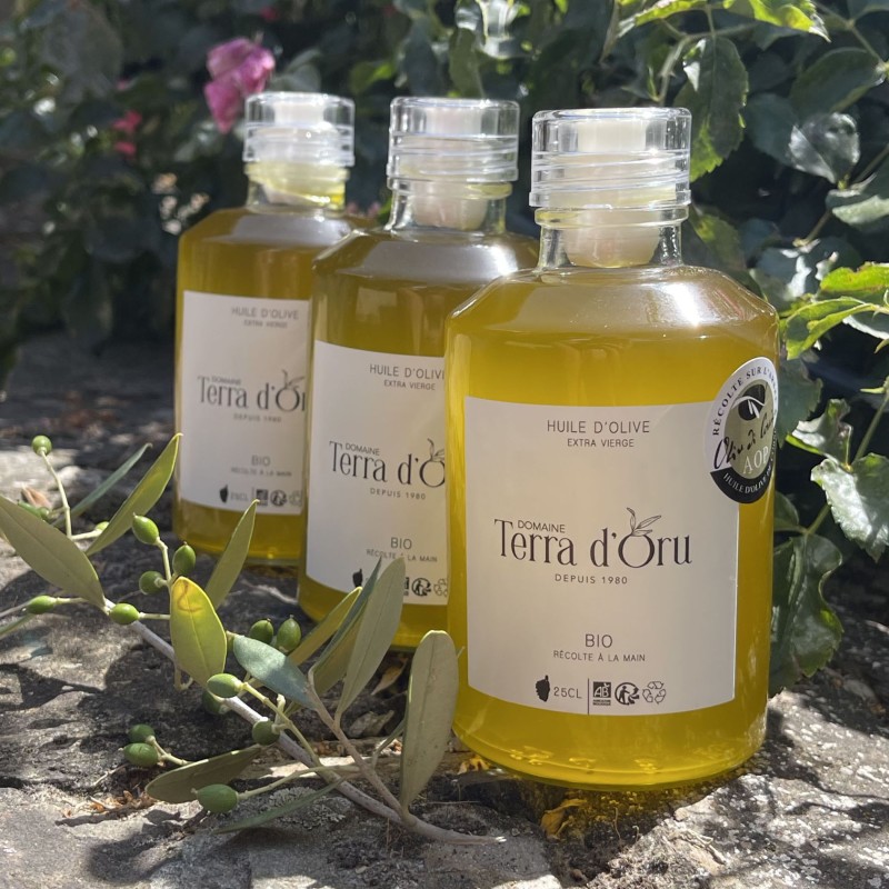 Bouteille de 25cl en verre - Huile d'olive BIO Corse – Domaine Terra d'Oru